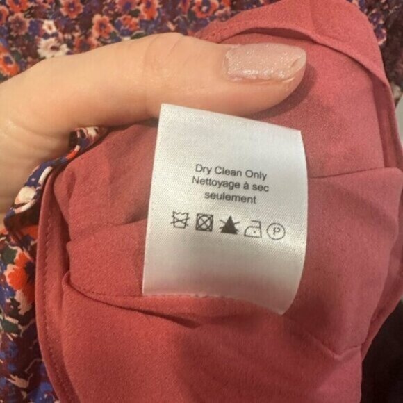 NWT- VERONICA BEARD -Louella Floral Print Long Sleeve Dress In Berry Multi - Picture 9 of 13